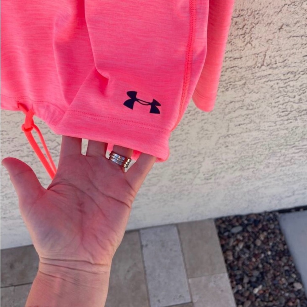 Under Armour Women's Drawstring Hem Hoodie Pullover - Coral Pink - XS - Picture 5 of 5